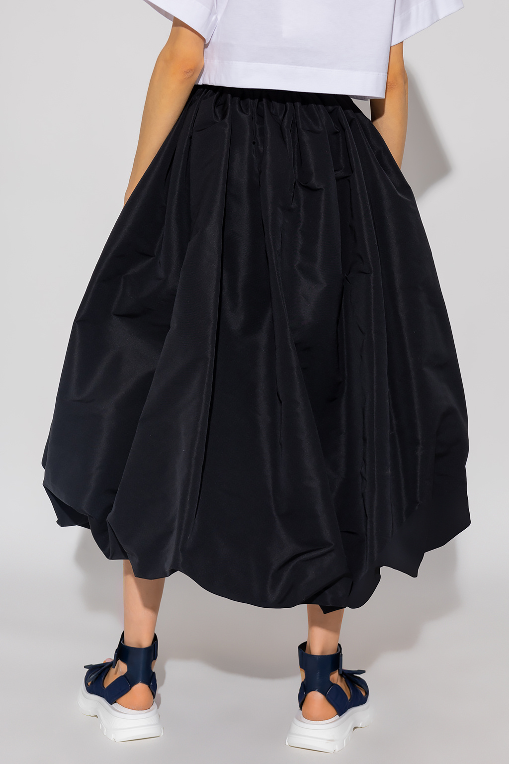 スカート ALEXANDER MCQUEEN FLARED BLACK SKIRT IN SILK BLEND Black Flared skirt Alexander McQueen - SchaferandweinerShops